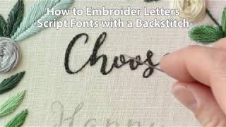 How to Embroider Letters Script Using a Backstitch [upl. by Catto954]