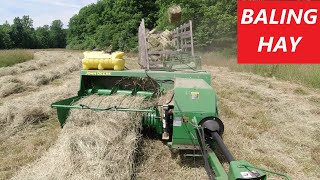 Baling Hay  John Deere 5055d amp 348 Baler [upl. by Loraine142]