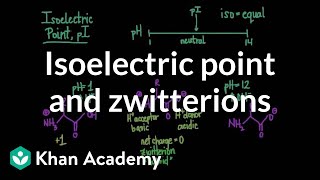 Isoelectric point and zwitterions  Chemical processes  MCAT  Khan Academy [upl. by Jasmin]