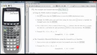 Calculating Binomial Probabilities with the TI 8384 [upl. by Nerraw31]