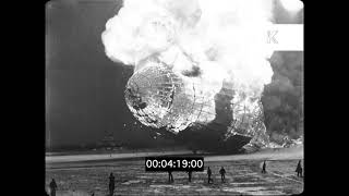 1937 USA Hindenburg Airship Disaster Zeppelin Explosion 35mm [upl. by Augustina]