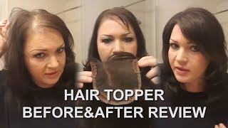 Human Hair Topper Review HowTo BeforeampAfter UniWigs 2021 [upl. by Lyndsie]