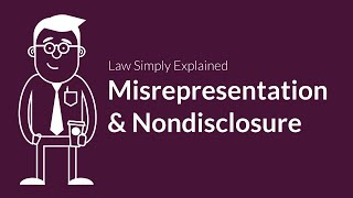 Misrepresentation and Nondisclosure  Contracts  Defenses amp Excuses [upl. by Ainar]