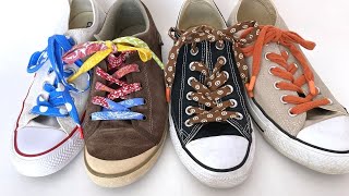 DIY SHOELACES  Made From Upcycled TShirts and Fabric [upl. by Anah]