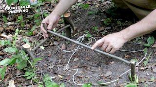 Simplest DIY Spring Snare Trap  Bushcraft Small Game Trap [upl. by Llecram339]