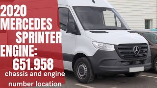 MERCEDES BENZ SPRINTER Chassis and engine Number location [upl. by Nnoved320]