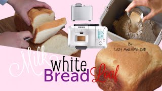 SIMPLE basic Milk white Bread Recipe Breadmaker Machine Breville Custom Loaf Pro BBM800 HOW TO [upl. by Leede]