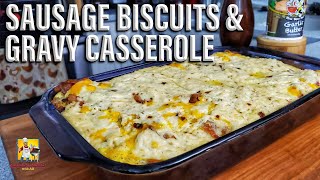 Sausage Biscuit and Gravy Casserole  BreakfastwithAB [upl. by Iinden501]