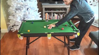 4 FOOT MINI FOLDING POOL TABLE FOLDABLE BILLIARD TABLE CUSTOMER REVIEW AND DEMONSTRATION [upl. by Leoline791]