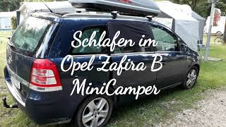 Schlafen im Opel Zafira B MiniCamper  MiniVan  Klappbett [upl. by Farand]