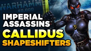 40K  IMPERIAL ASSASSINS  THE CALLIDUS SHAPESHIFTERS  Warhammer 40000 LoreHistory [upl. by Eidnahs462]