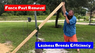 Quick And Easy One Person Fence Post Removal [upl. by Akehs801]