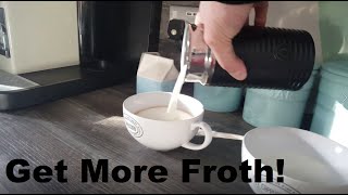 How to Get More Froth from Your Nespresso Coffee Aeroccino  Nespresso tips and help [upl. by Sinnej]