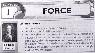 8th class  Physical science  1Force lesson  Question and Answers from workbook [upl. by Nyraa887]