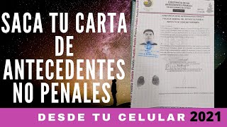 Cómo sacar mi carta de antecedentes no penales por internet 2021 trámite completo [upl. by Incrocci]