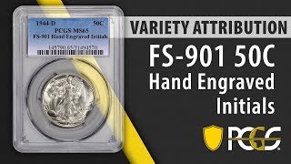 1944 Half Dollar Hand Engraved Initials  PCGS Variety Attribution [upl. by Kwon]