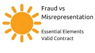 Fraud vs Misrepresentation  Other Essential Elements of a Valid Contract  CA CPT  CS amp CMA [upl. by Ynohtnakram]