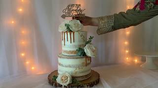 How To Make A Two Tiered Semi Naked Wedding Cake [upl. by Aciraj]