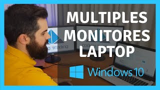 CONECTAR varios MONITORES a una LAPTOP  PORTATIL Windows 10 [upl. by Aicitel]