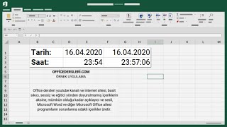 Tarih ve Saat yazma  Kısayol ve Formül   Microsoft Excel [upl. by Anitsyrhk]