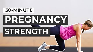 Advanced Pregnancy Workout 30Minute Full Body Pregnancy Strength  Safe for ALL Trimesters [upl. by Grosz]