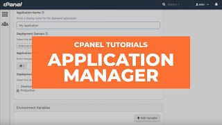 cPanel Tutorials  Application Manager [upl. by Yeblehs]